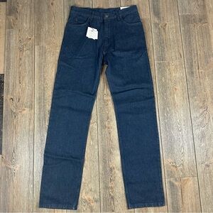 Zara NWT High-Rise Straight Slim Fit Jeans Mens Size 31x34 Blue Dark Wash